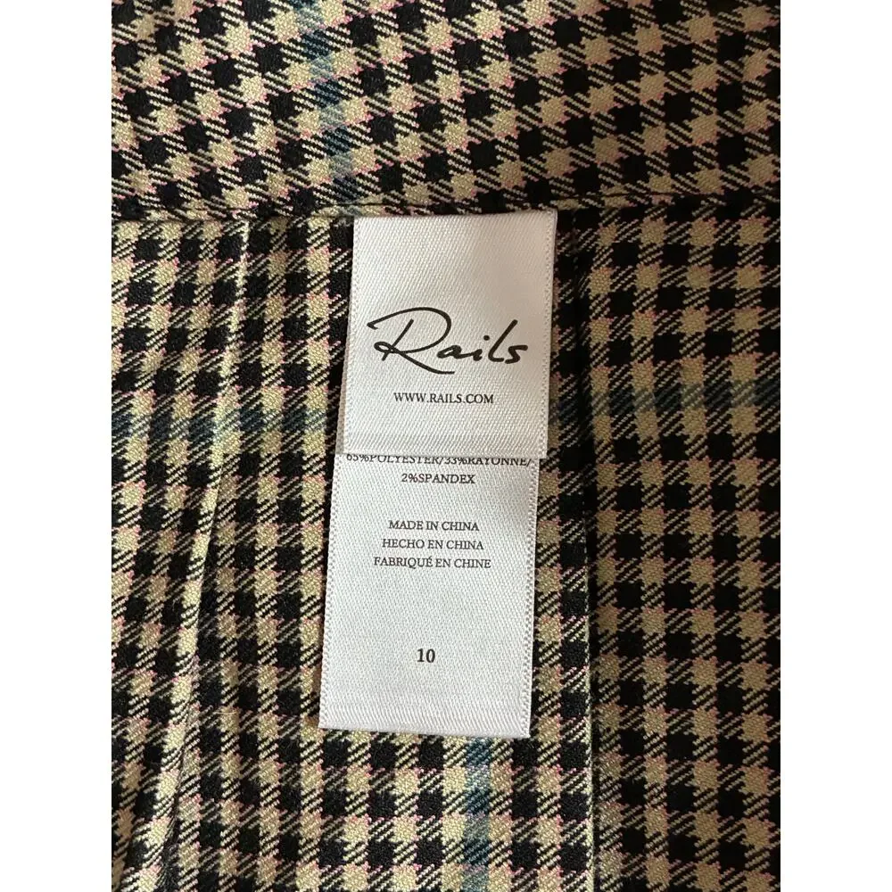 Rails Adriana Micro Check Plaid Mini Wrap Skirt, Size 10